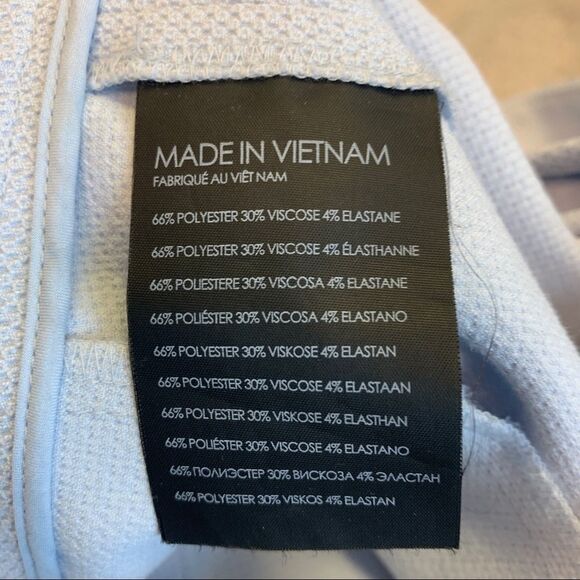 CLUB Monaco Remi mid-rise cropped slim fit trouser textured pants blue Sz 4🇨🇦 - Picture 9 of 14